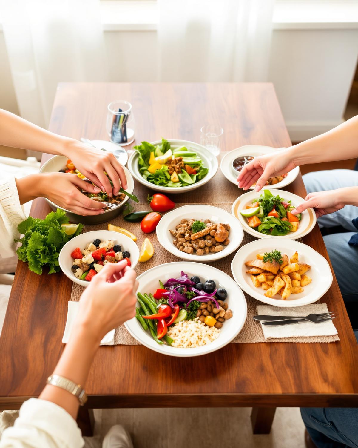 Members sharing a healthy meal at a community gathering